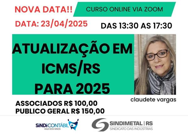 Peça de divulgação com a nova data do curso