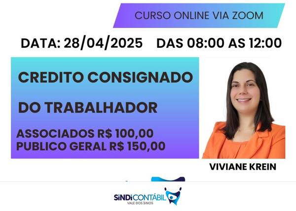 Peça de divulgação do curso Crédito Consignado do Trabalhador
